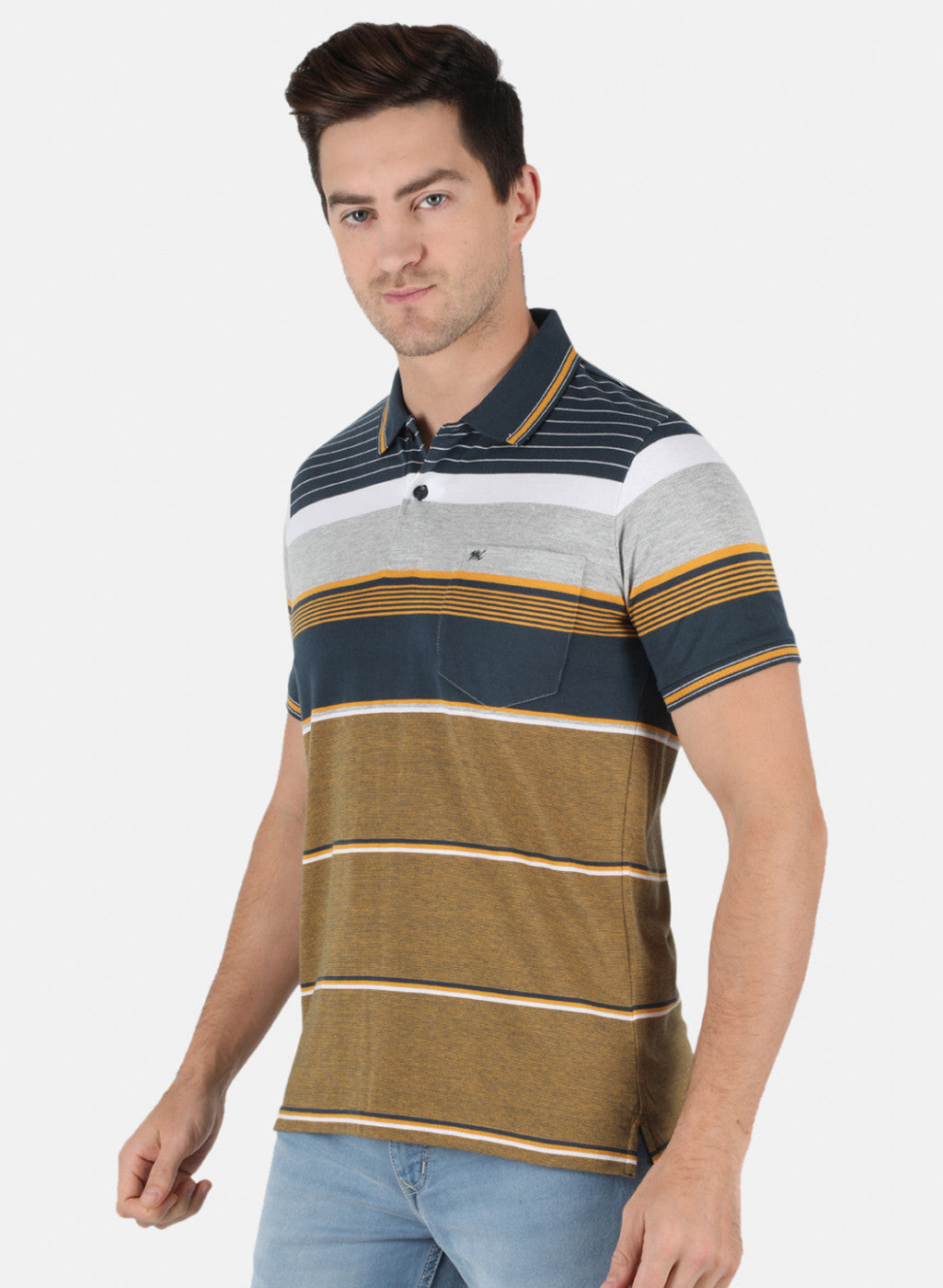 Men Mustard Stripe T-Shirt