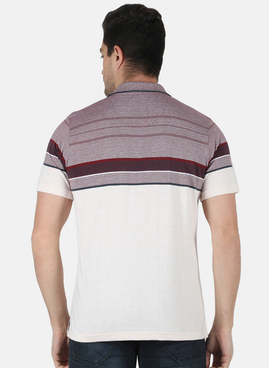 Men Maroon Stripe T-Shirt