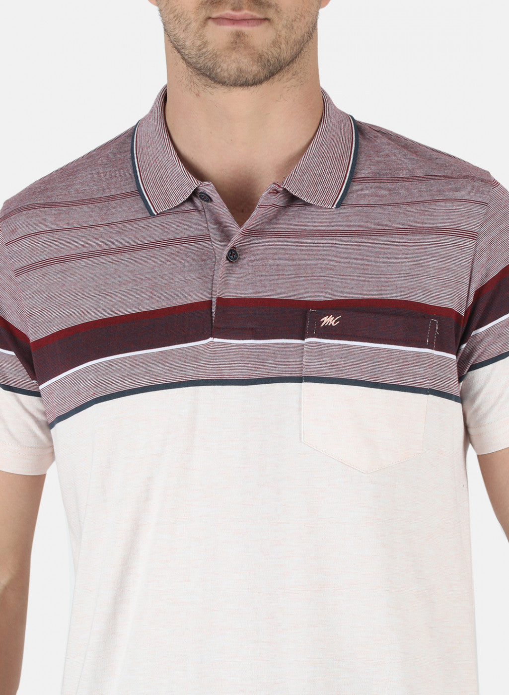 Men Maroon Stripe T-Shirt