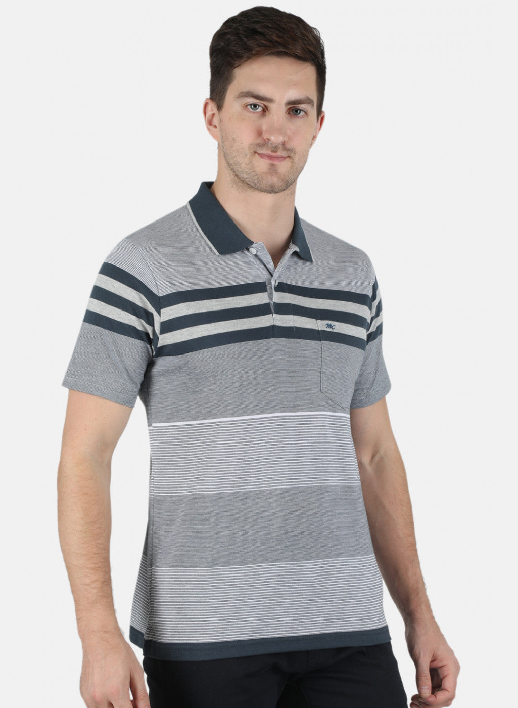 Men NAvy Blue Stripe T-Shirt