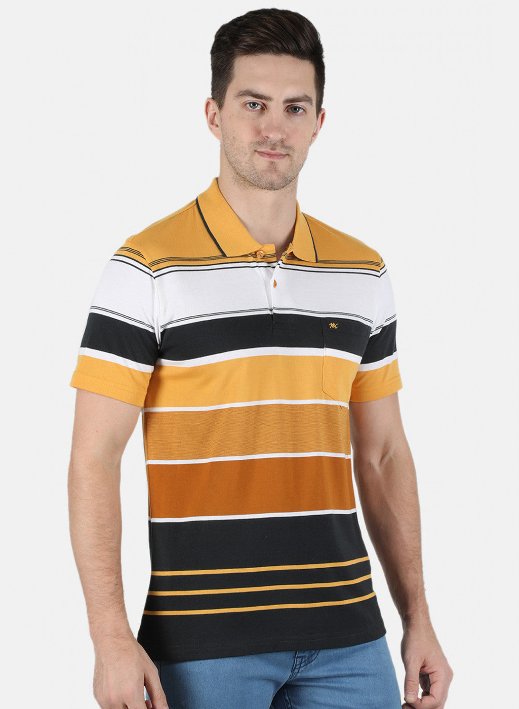 Men Yellow Stripe T-Shirt