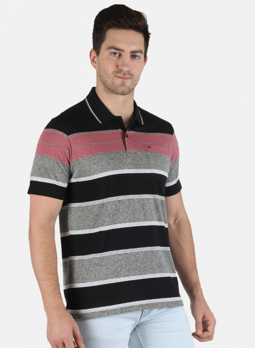 Men Black Stripe T-Shirt