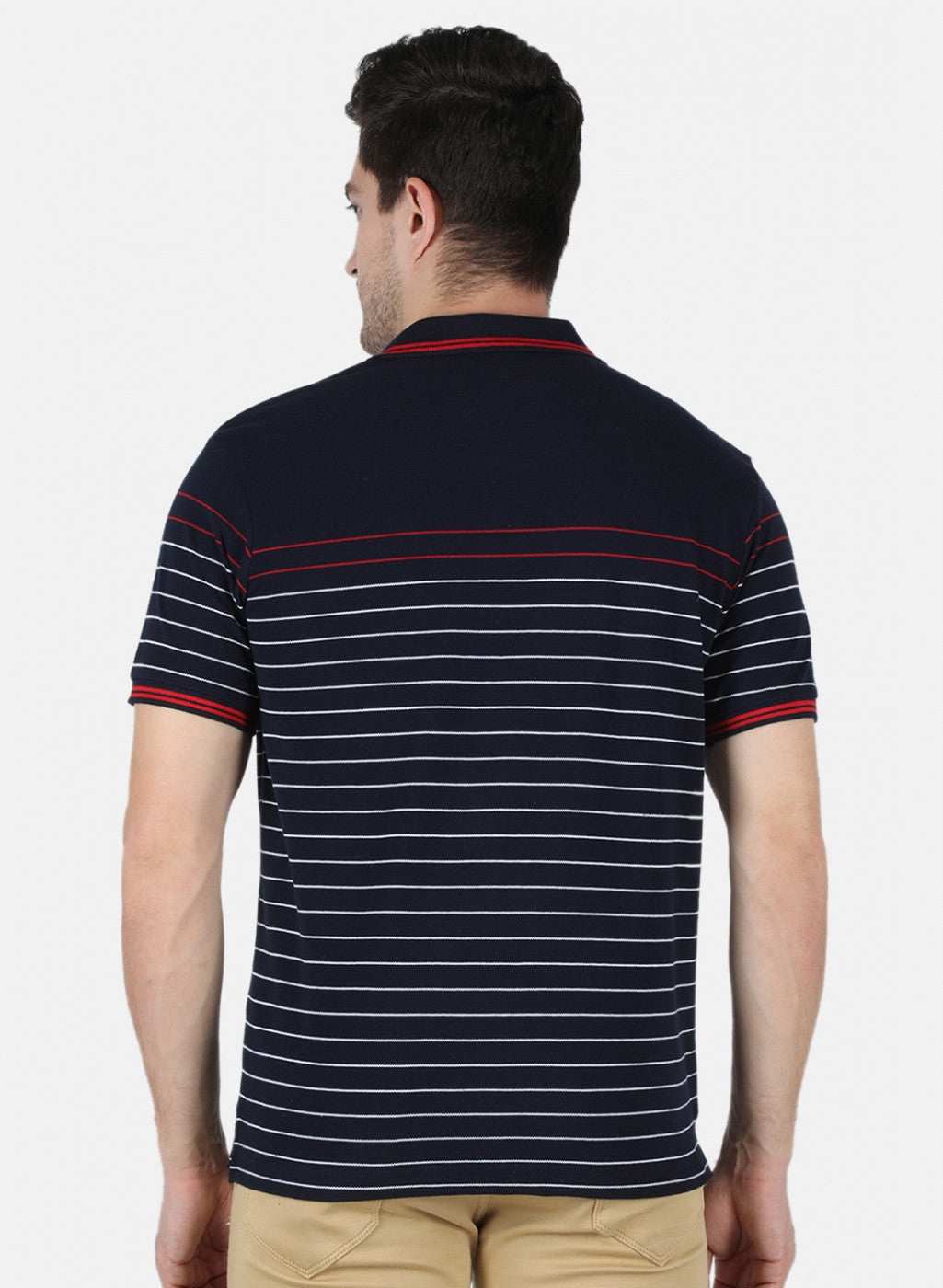 Men NAvy Blue Stripe T-Shirt