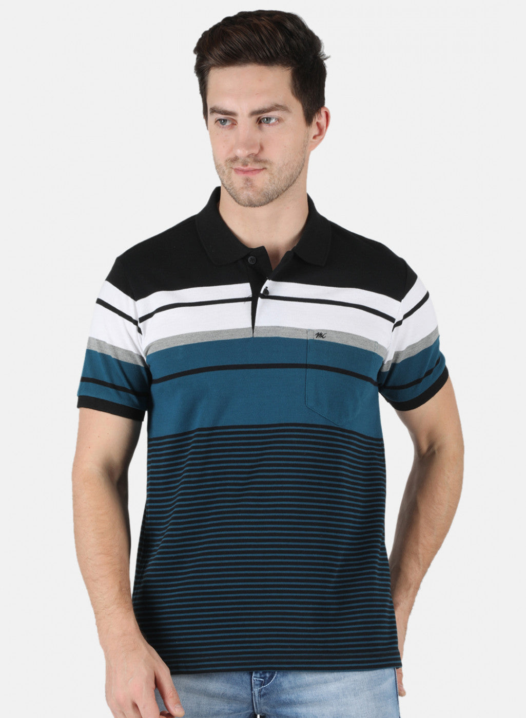 Men Blue Stripe T-Shirt