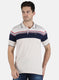 Men Beige Stripe T-Shirt
