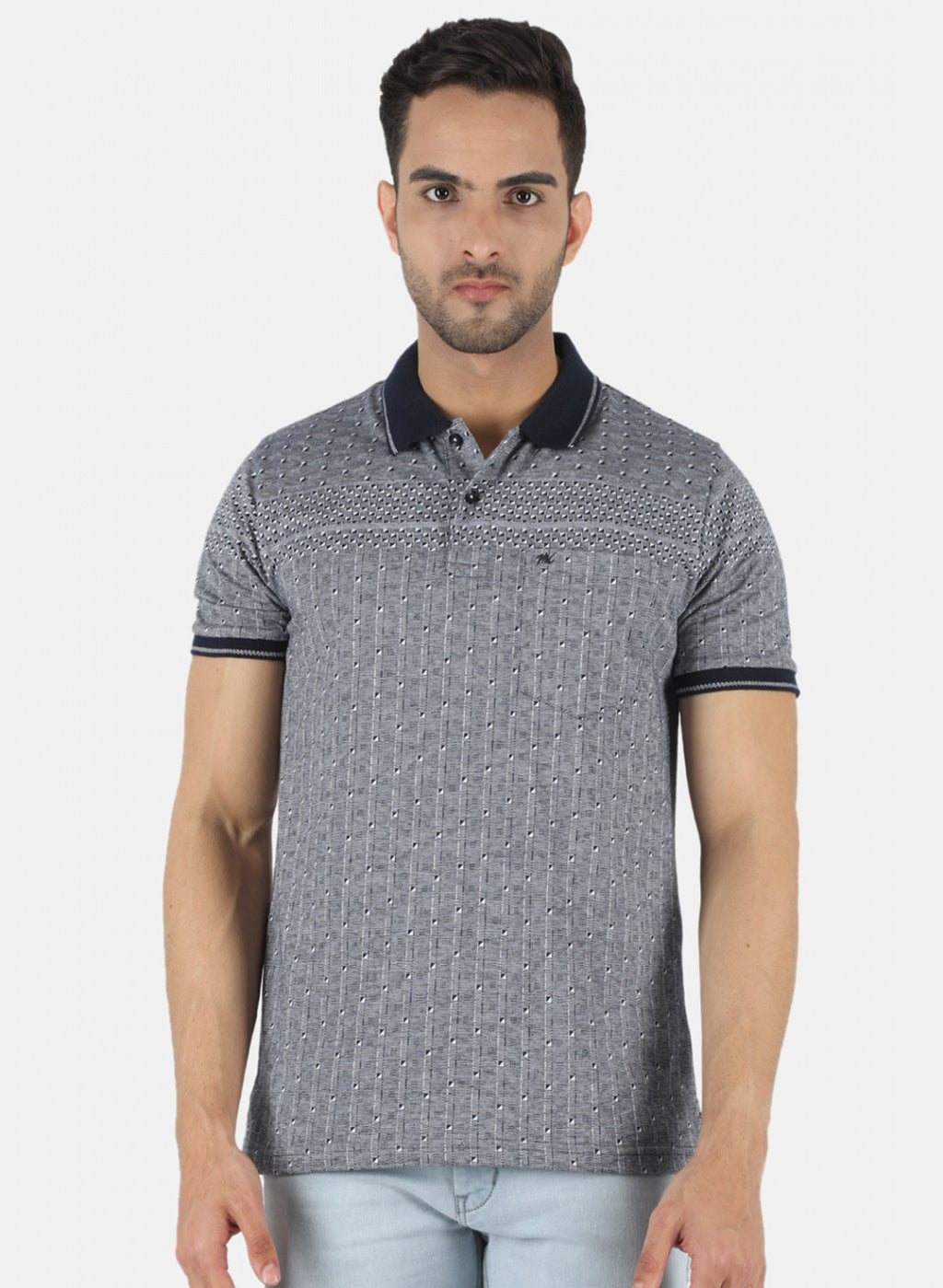 Men Blue Stripe T-Shirt
