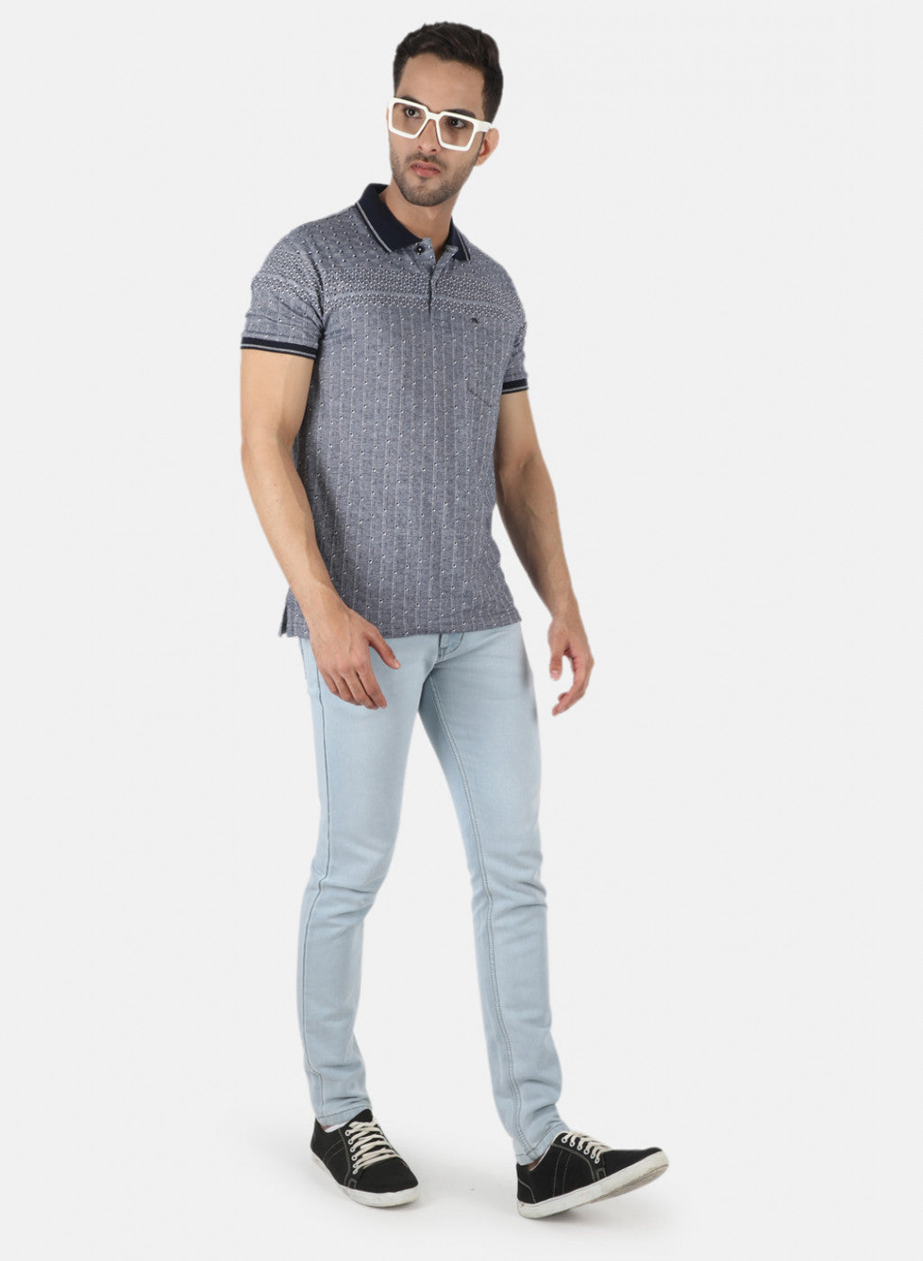 Men Blue Stripe T-Shirt