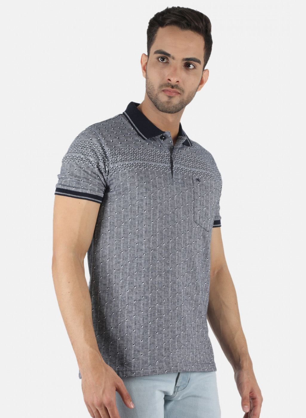 Men Blue Stripe T-Shirt