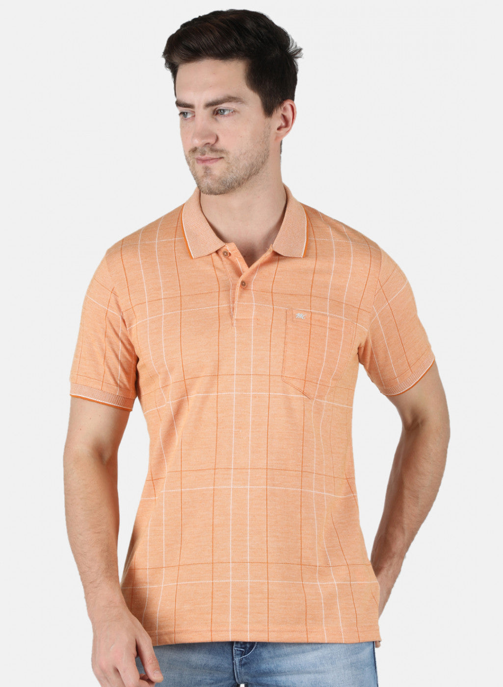Men Orange Stripe T-Shirt