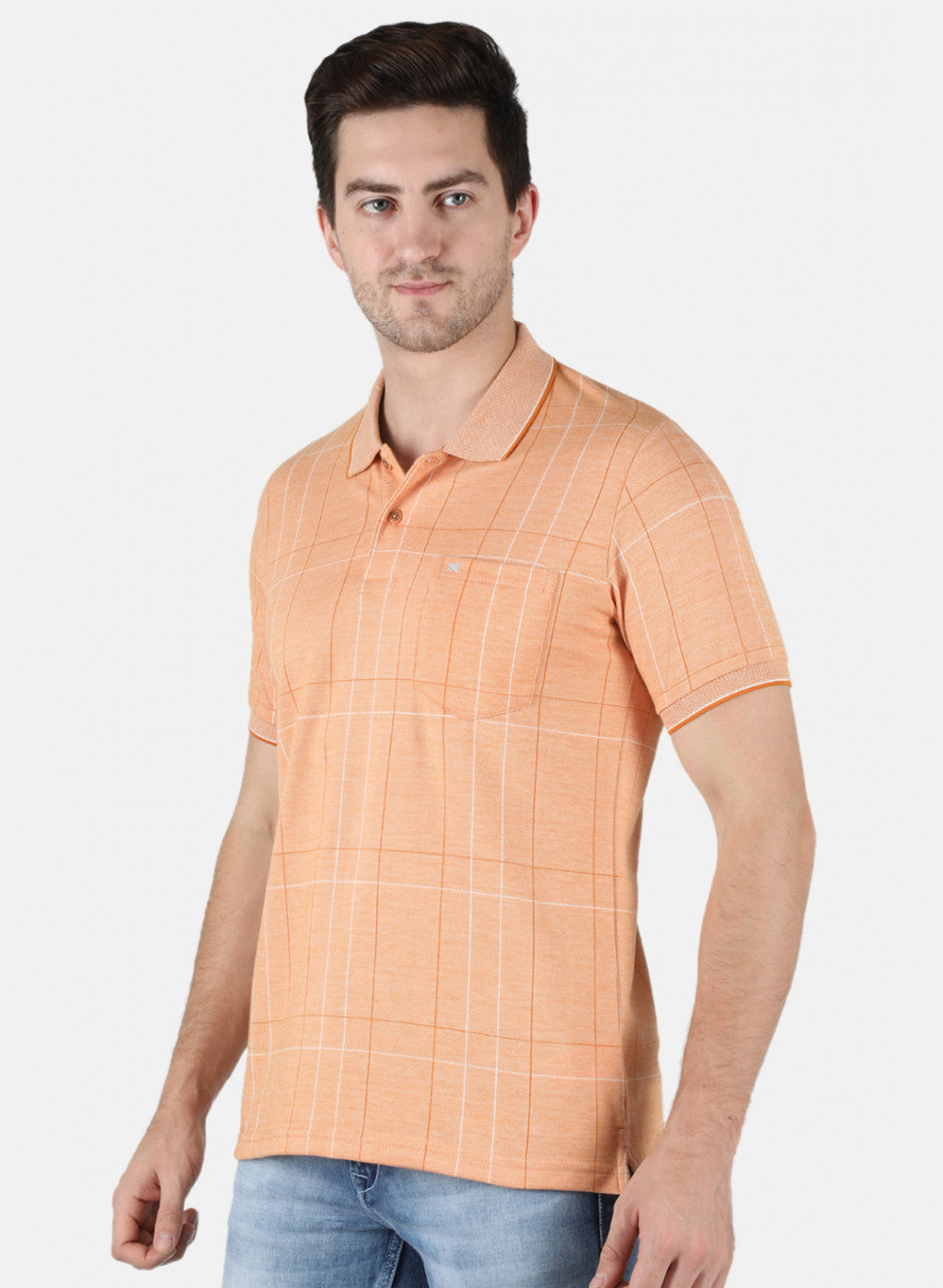 Men Orange Stripe T-Shirt