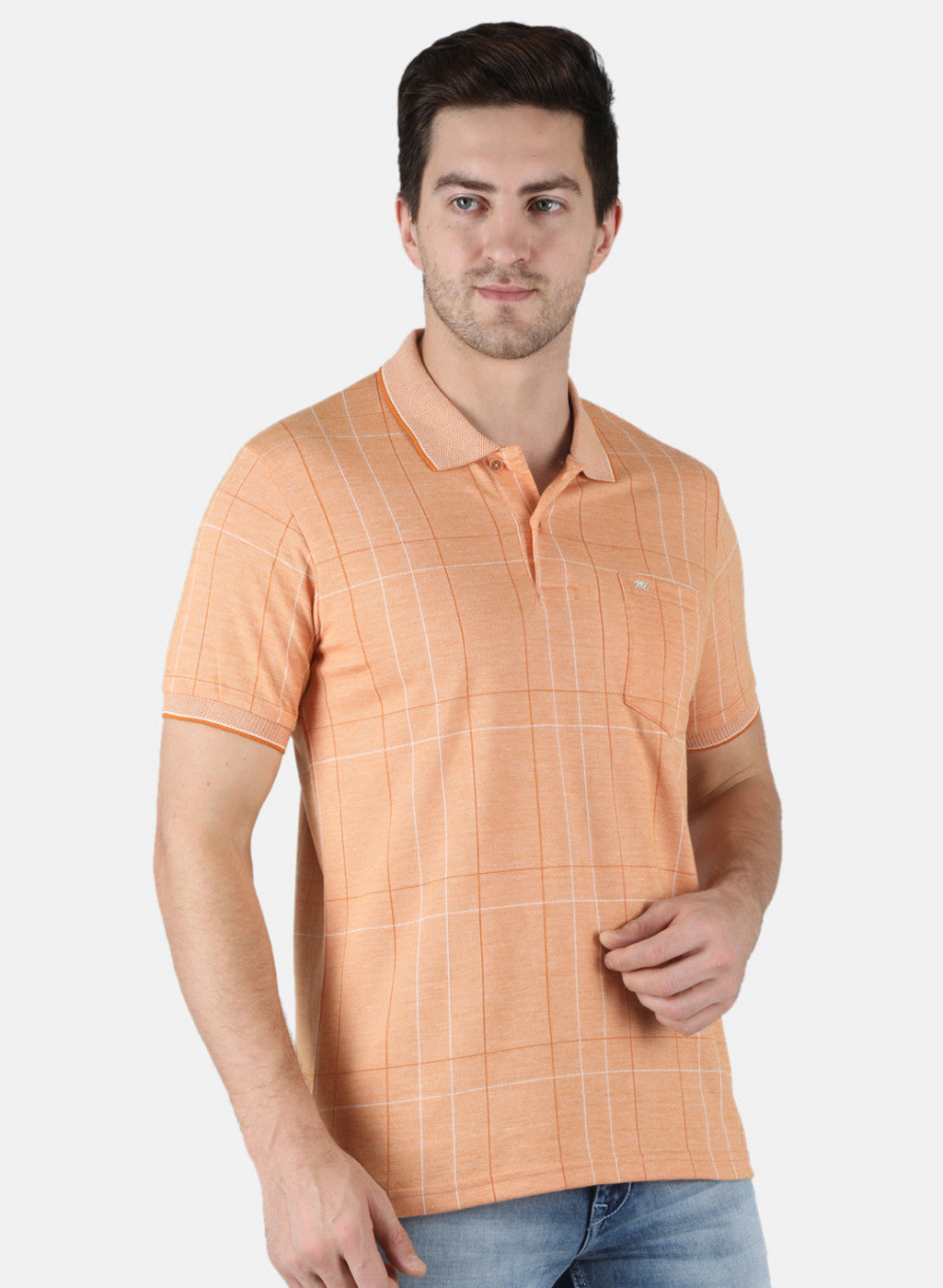 Men Orange Stripe T-Shirt