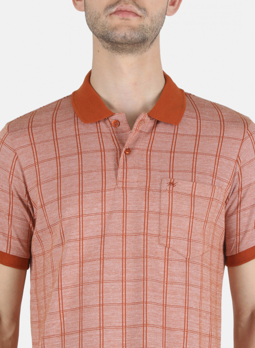 Men Orange Stripe T-Shirt