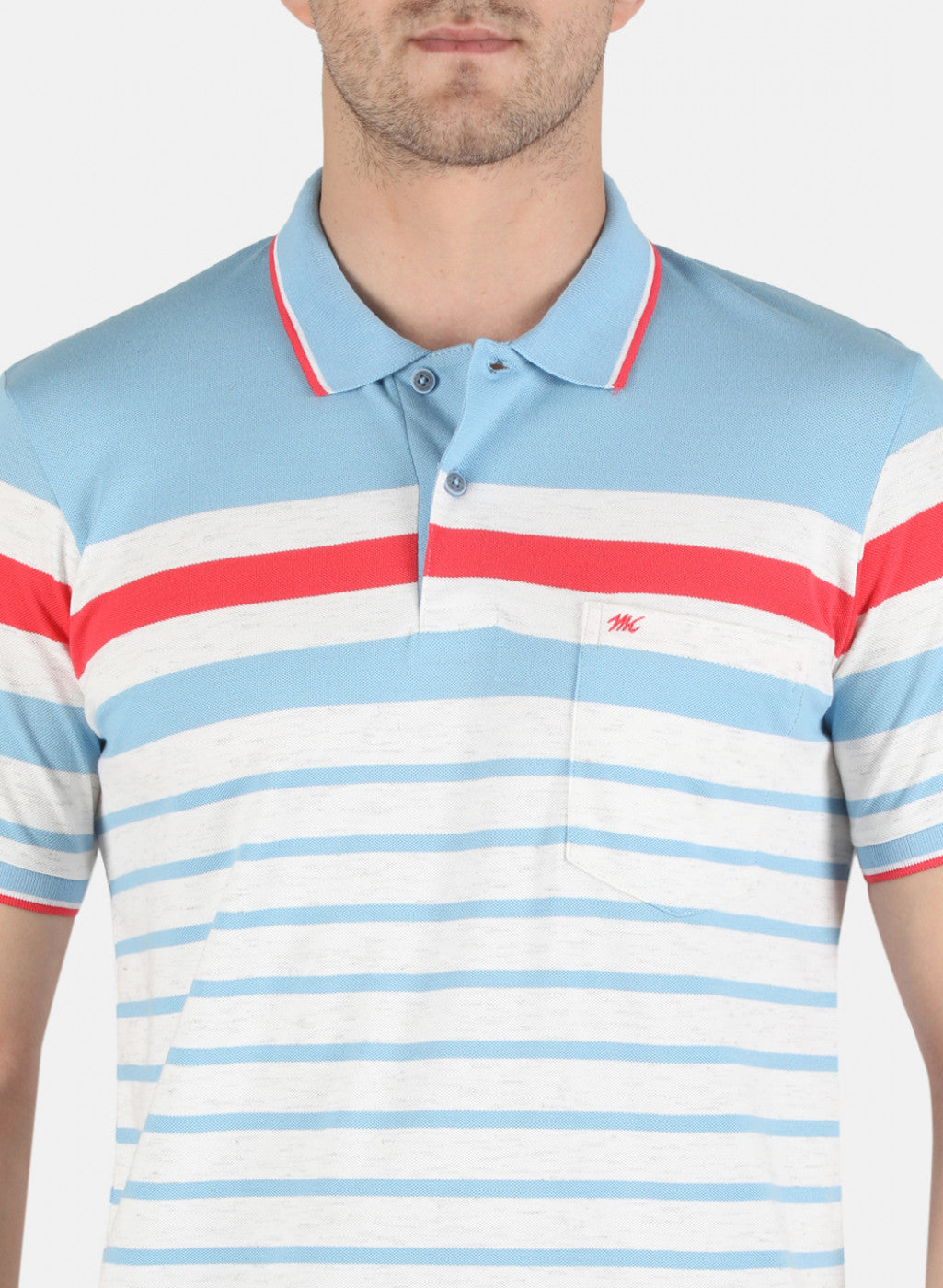 Men Blue Stripe T-Shirt