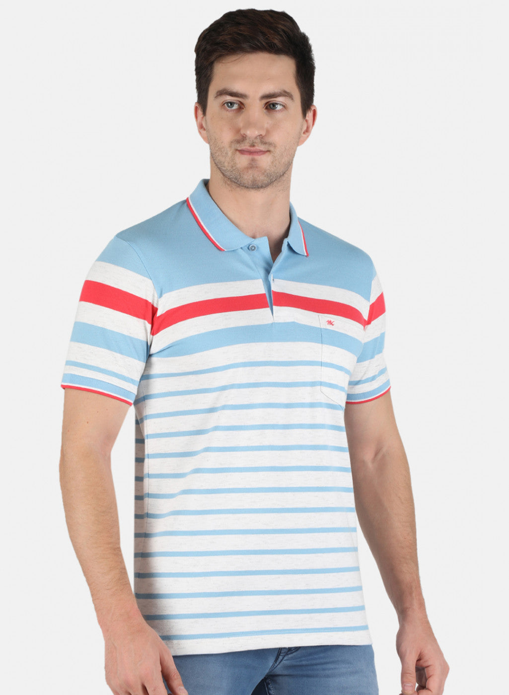 Men Blue Stripe T-Shirt