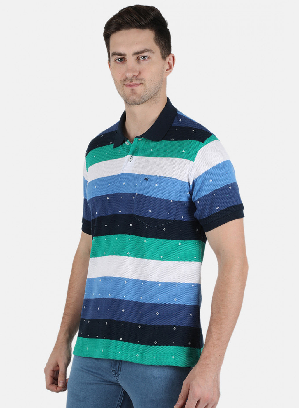 Men Blue Stripe T-Shirt