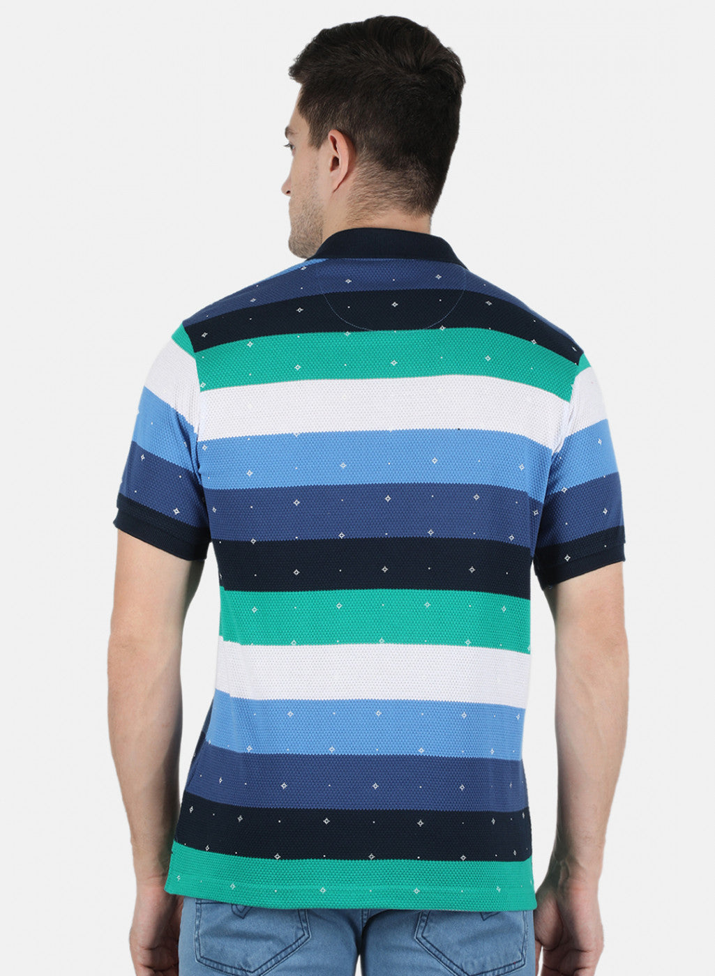 Men Blue Stripe T-Shirt