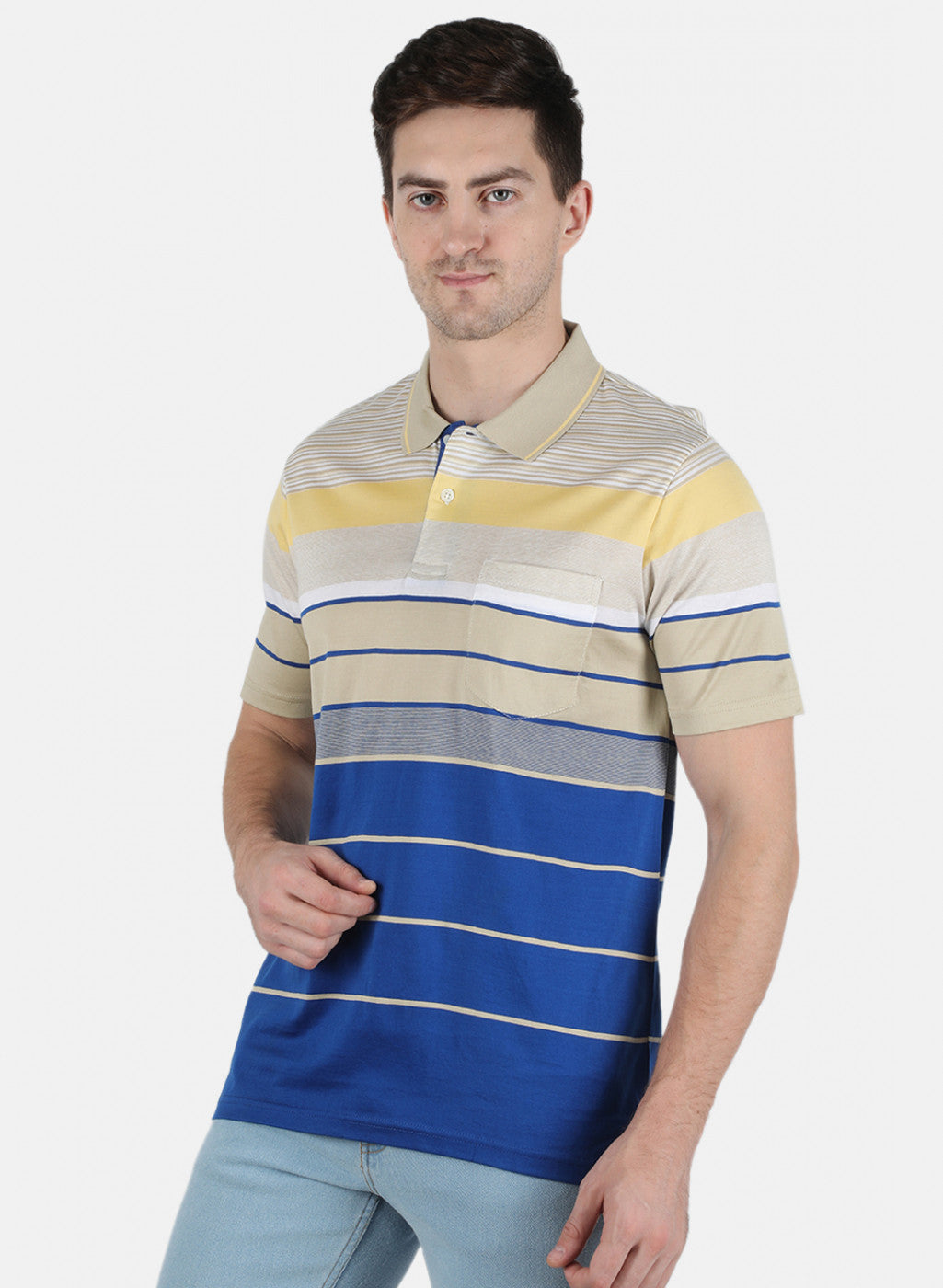Men Yellow Stripe T-Shirt