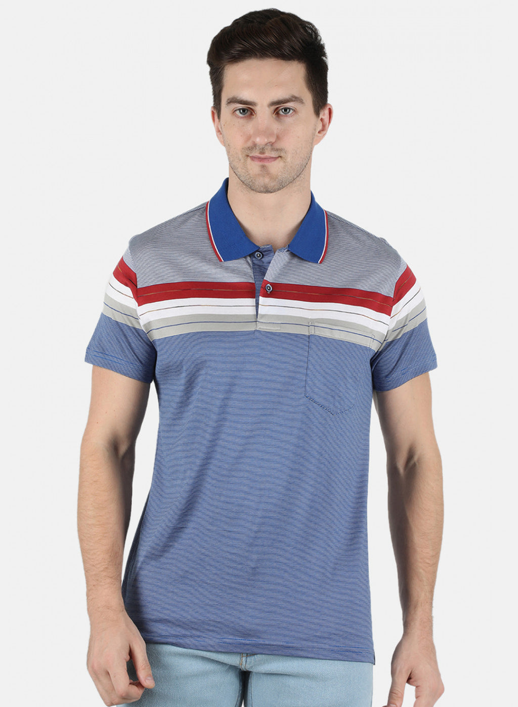 Men Blue Stripe T-Shirt