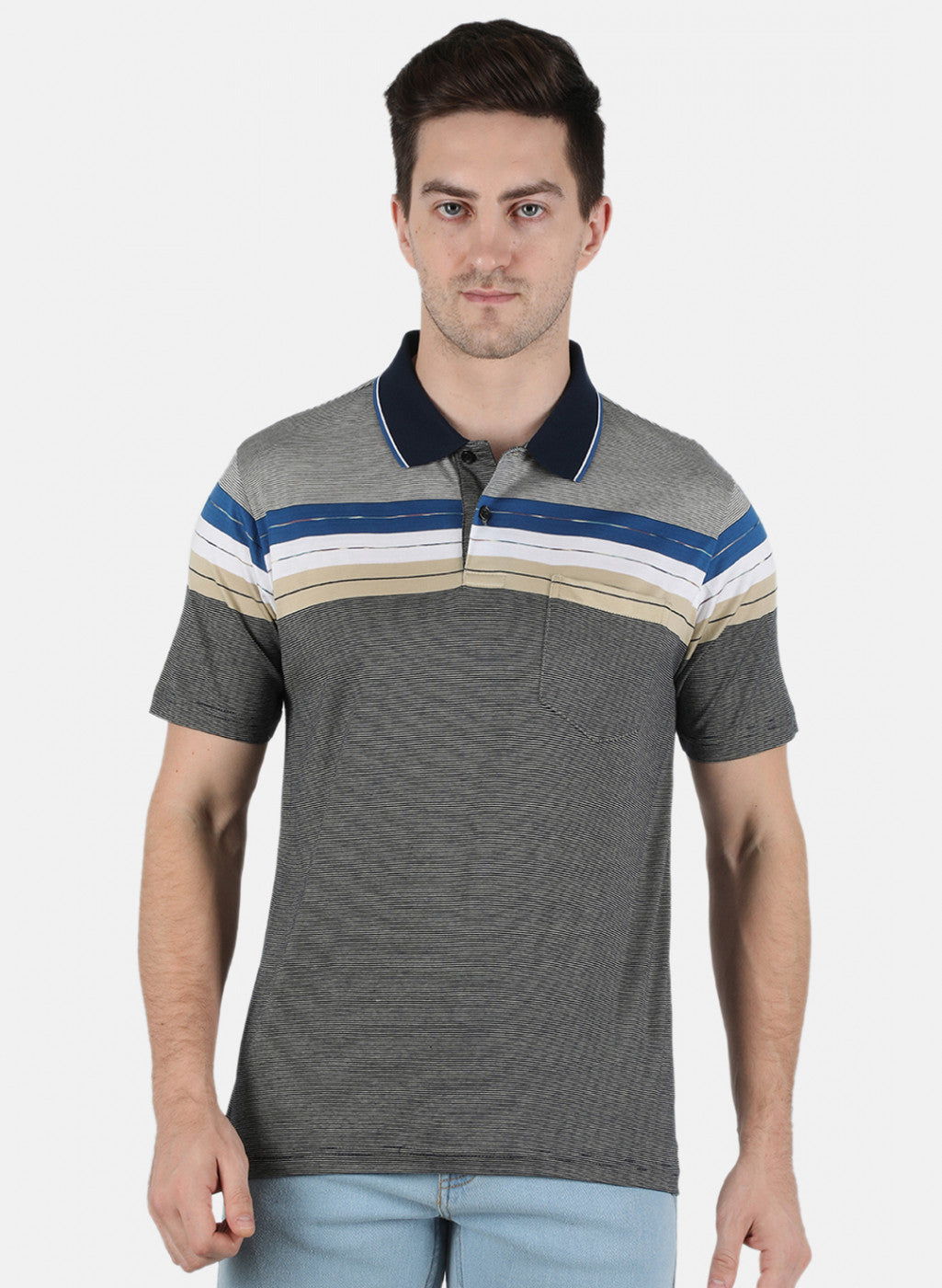Men Black Stripe T-Shirt