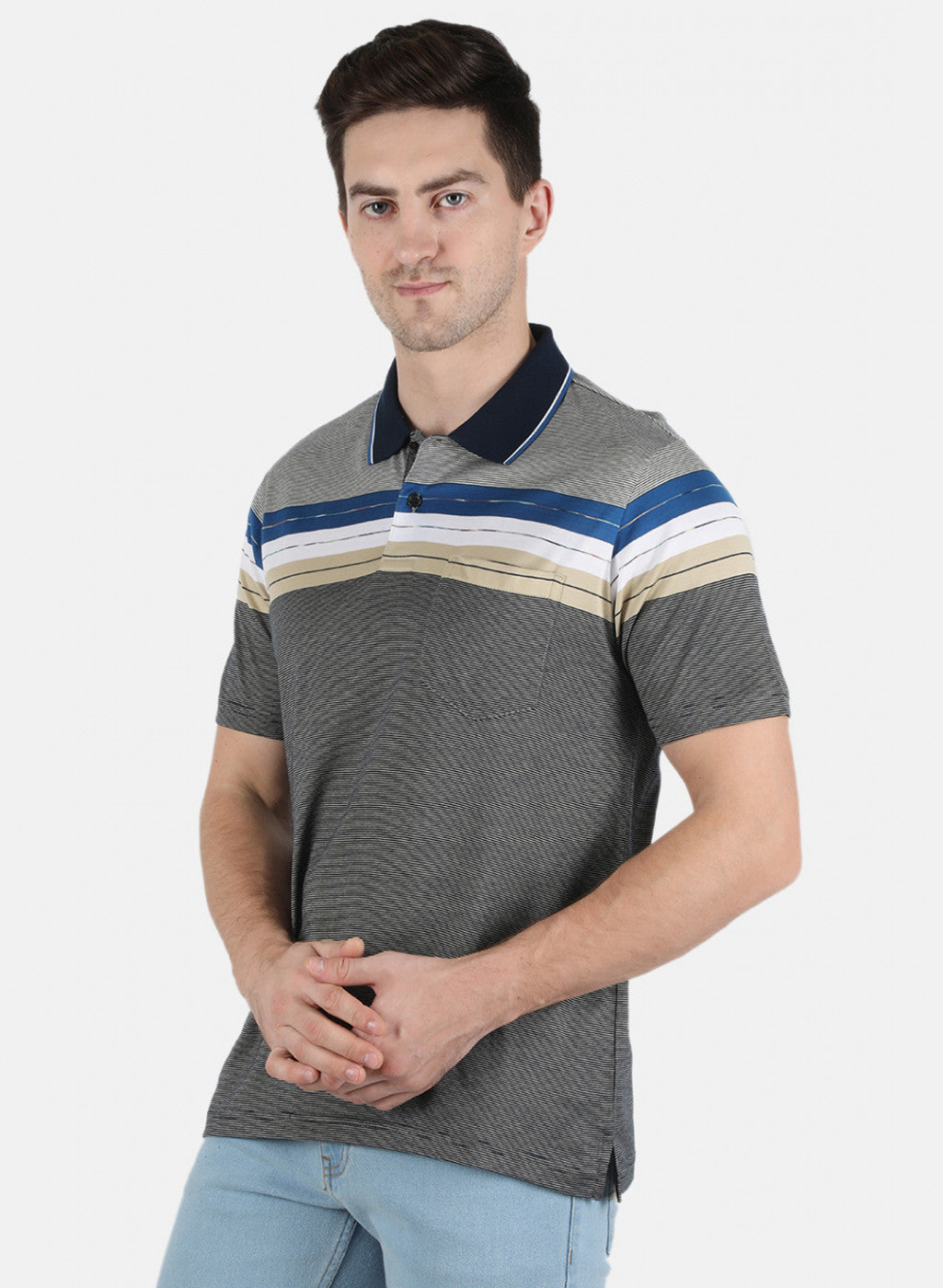 Men Black Stripe T-Shirt