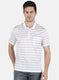 Men White Stripe T-Shirt