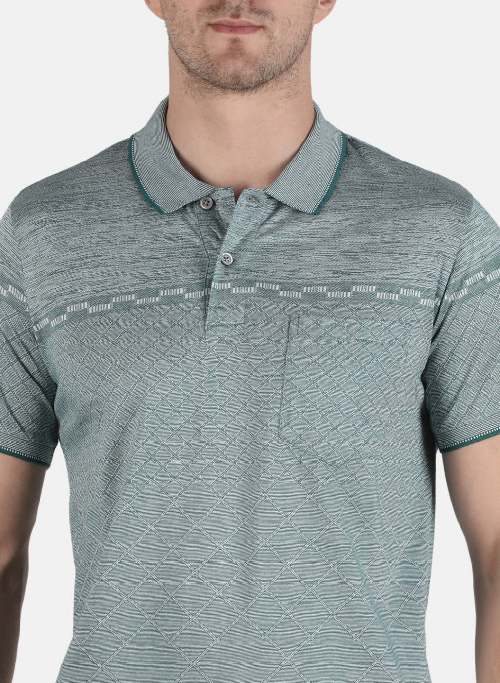 Men Green Stripe T-Shirt