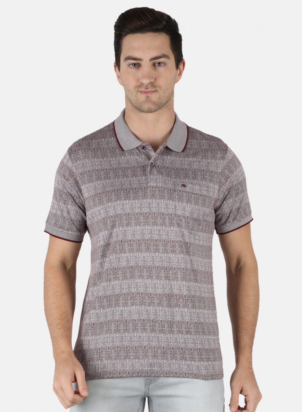 Men Maroon Stripe T-Shirt