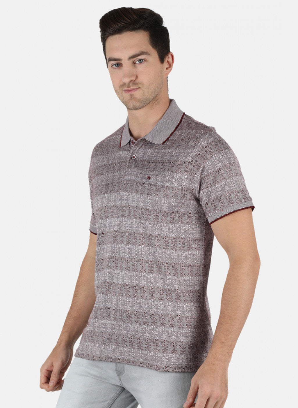 Men Maroon Stripe T-Shirt