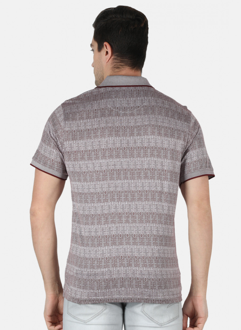 Men Maroon Stripe T-Shirt