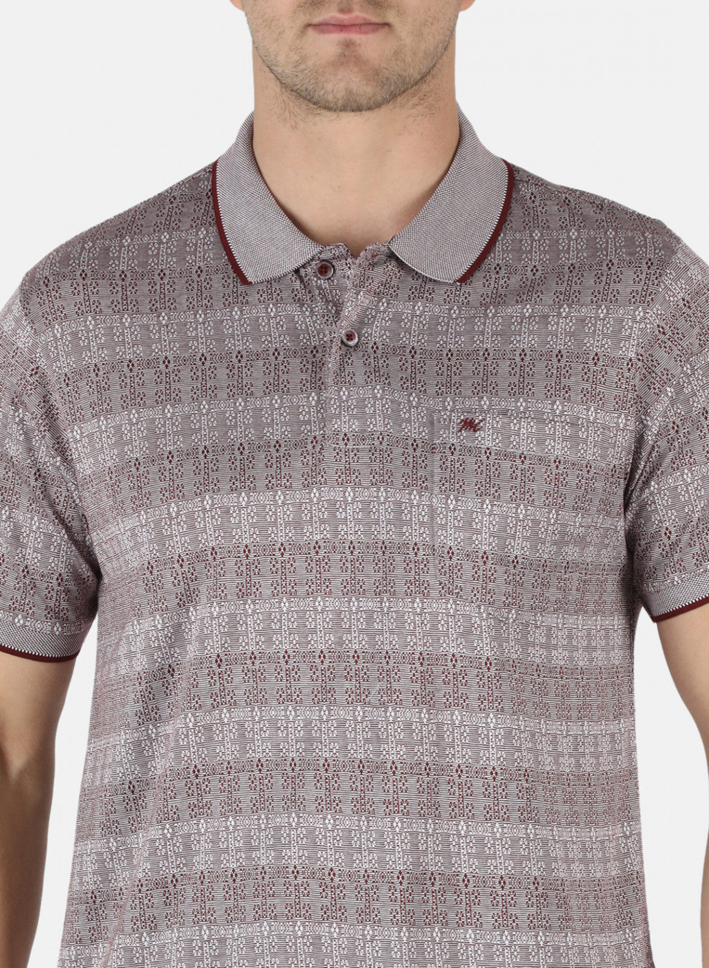 Men Maroon Stripe T-Shirt