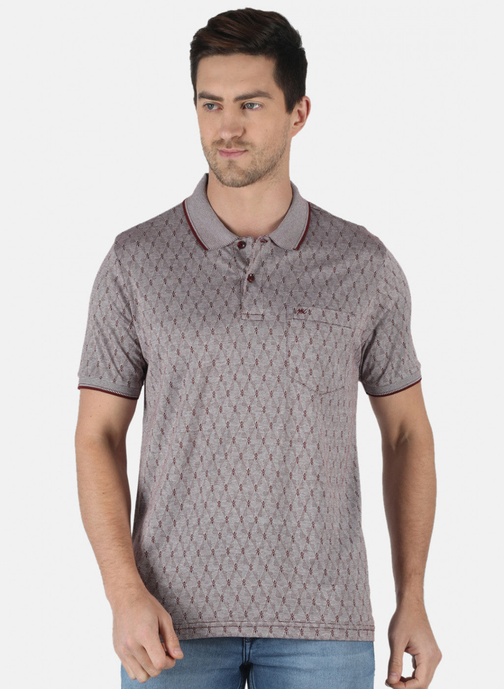 Men Maroon Stripe T-Shirt