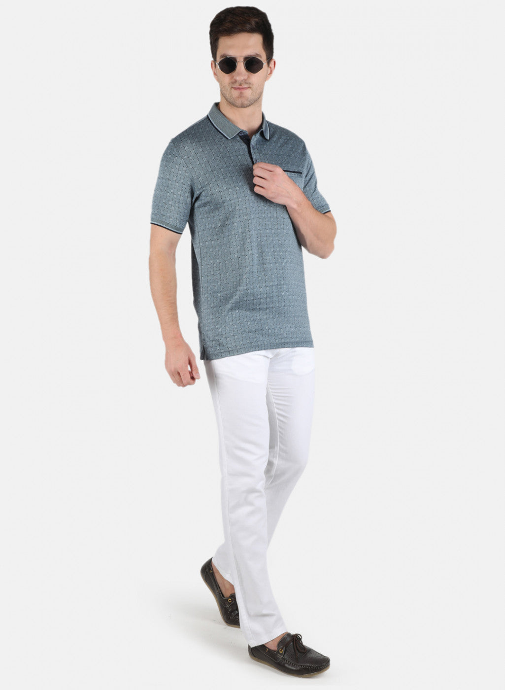 Men Blue Stripe T-Shirt