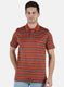 Men Orange Stripe T-Shirt