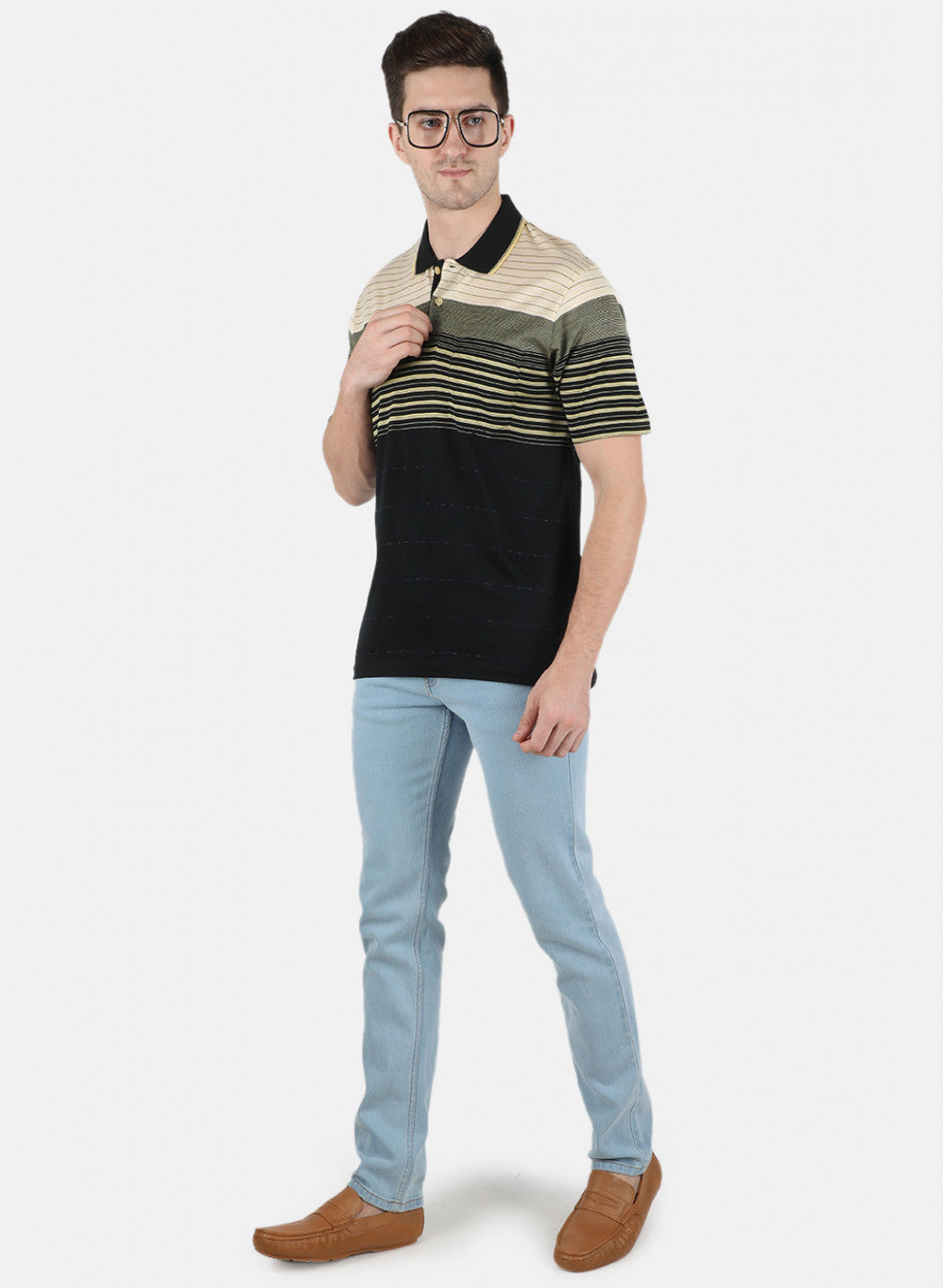 Men Black Stripe T-Shirt