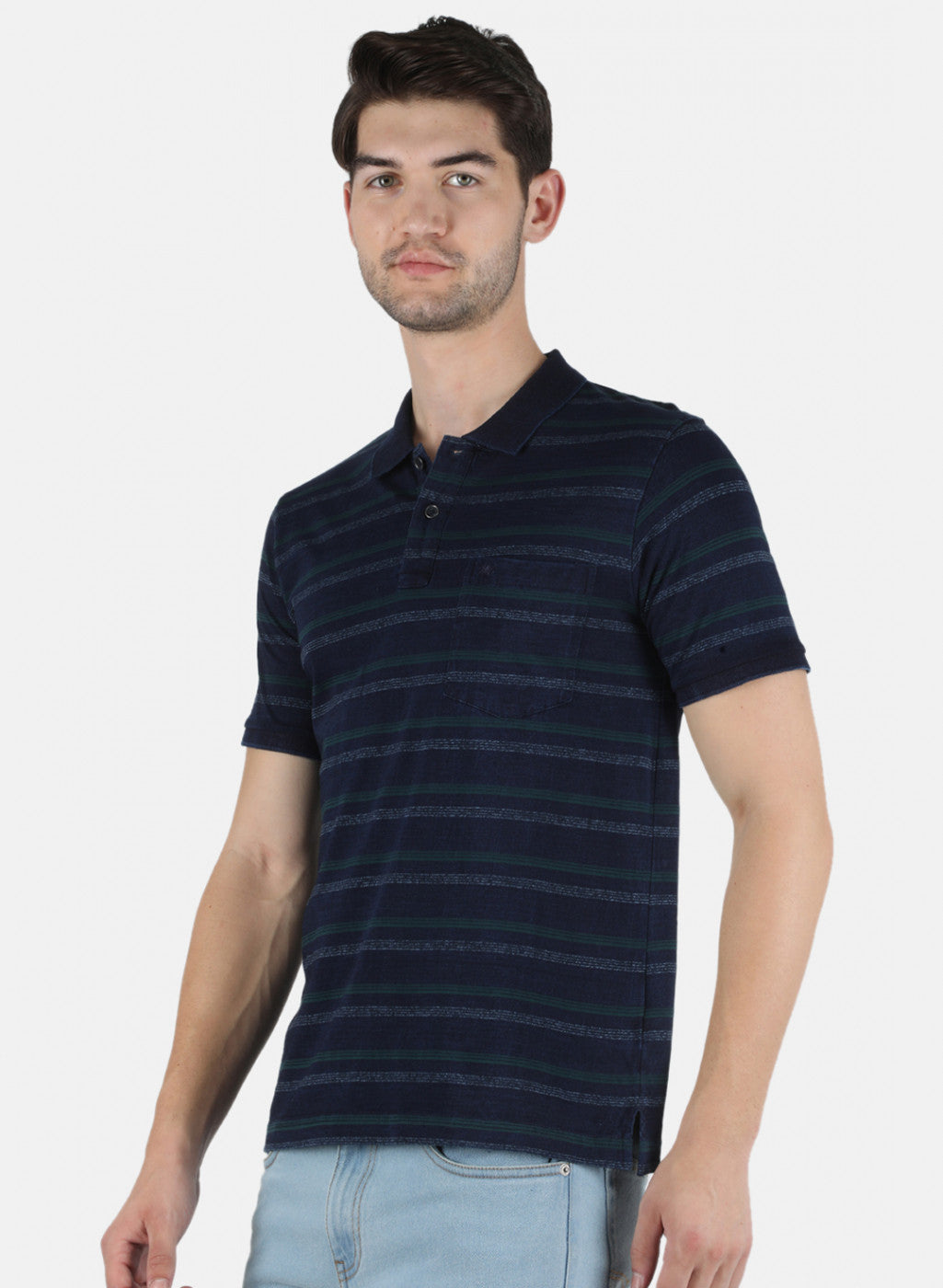 Men Green Stripe T-Shirt