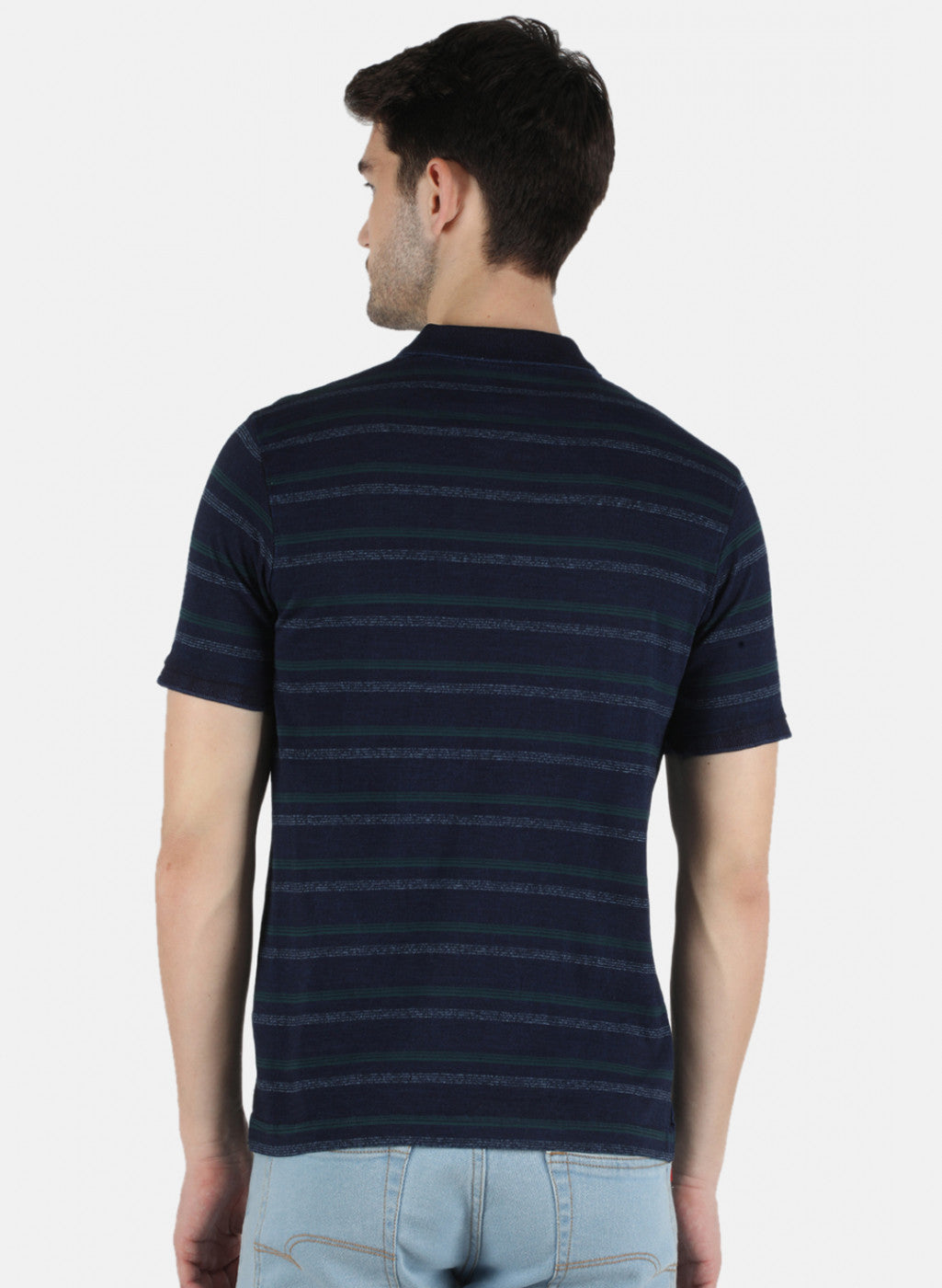 Men Green Stripe T-Shirt