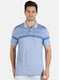 Men Sky Blue Stripe T-Shirt