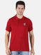 Men Maroon Self Design T-Shirt