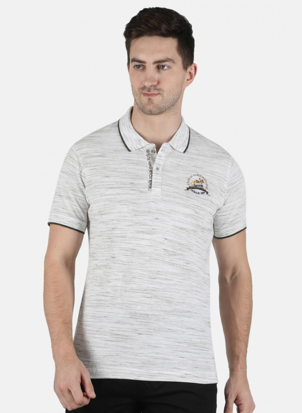 Men Grey Self T-Shirt