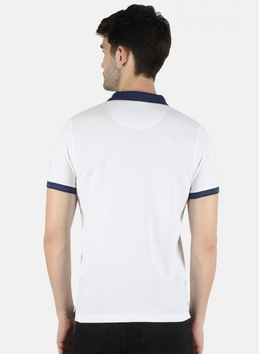 Men White Plain T-Shirt
