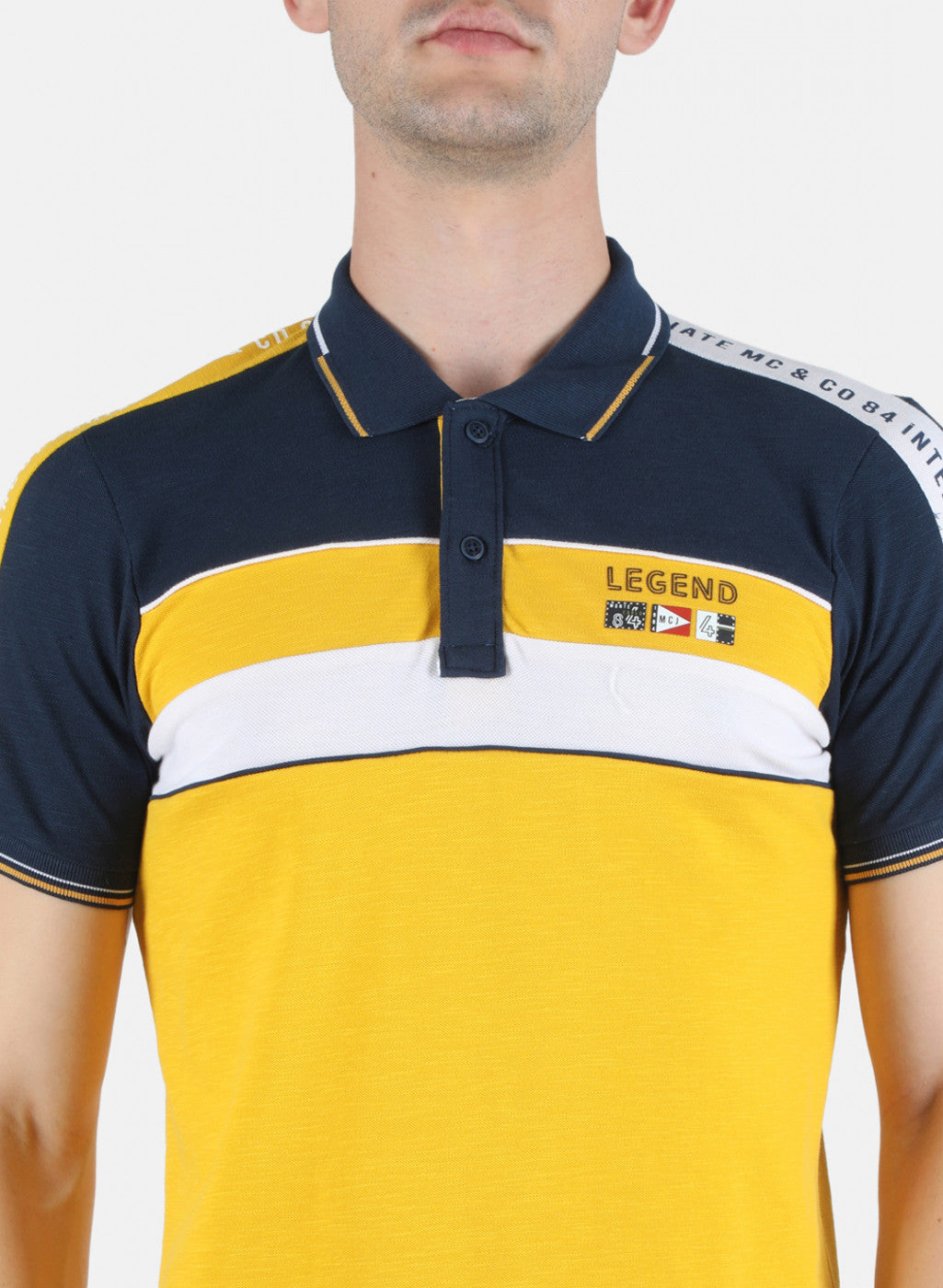 Men Yellow Plain T-Shirt