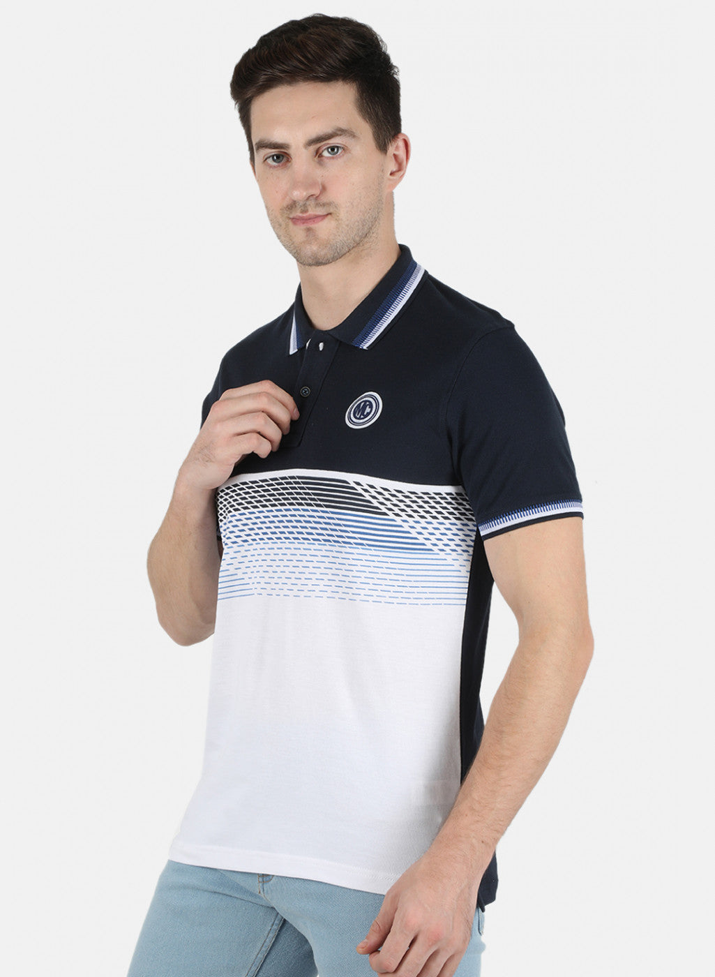 Men NAvy Blue Printed T-Shirt