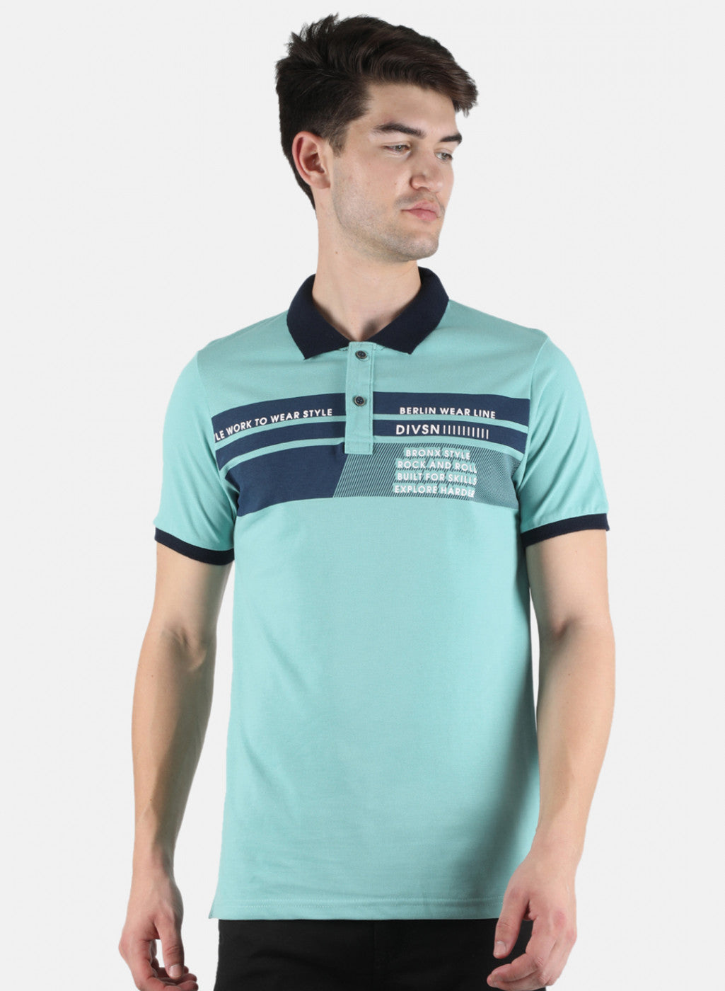Men Blue Printed T-Shirt