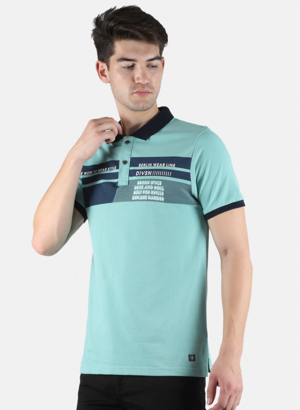 Men Blue Printed T-Shirt