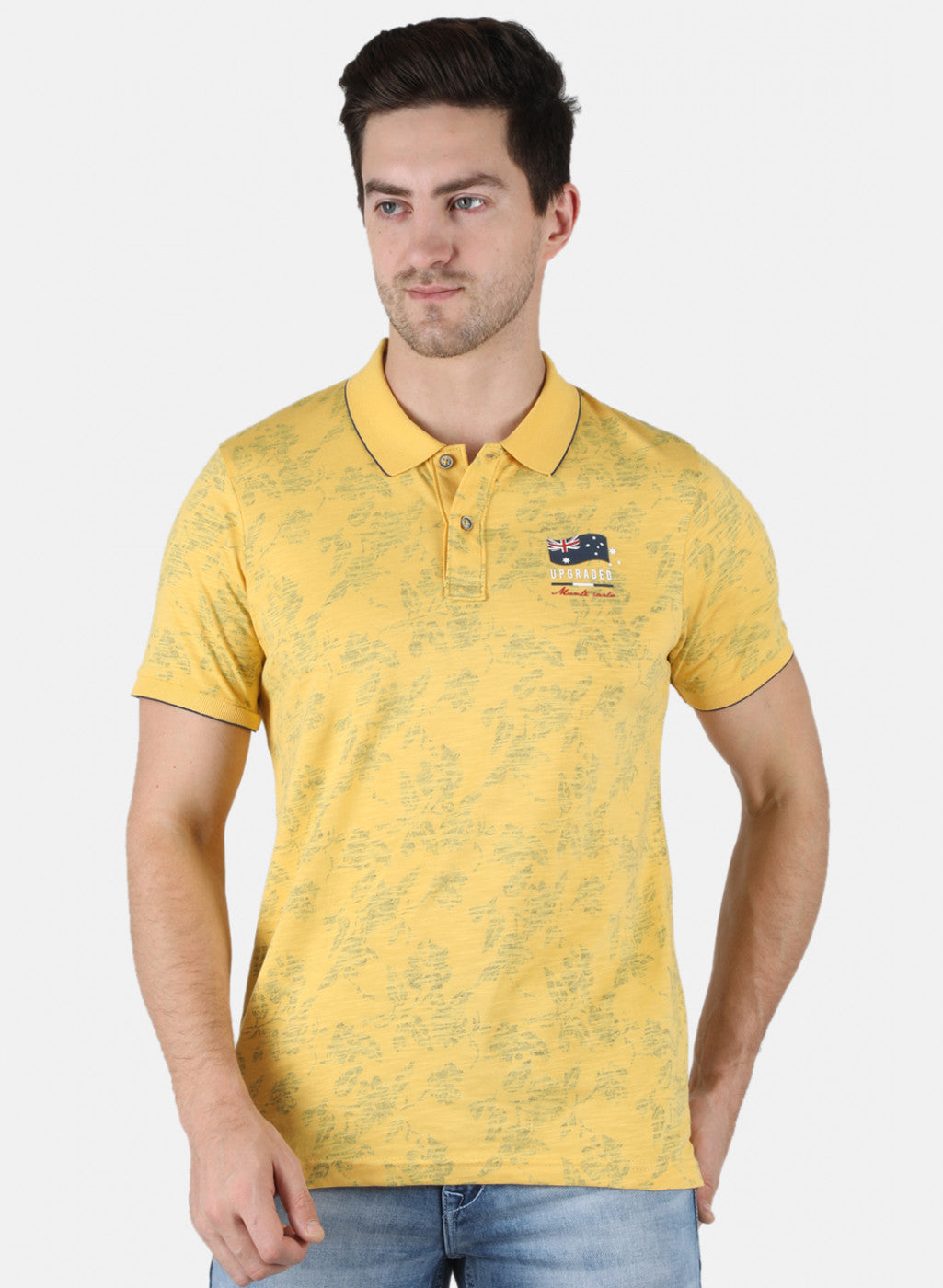 Men Yellow Printed T-Shirt