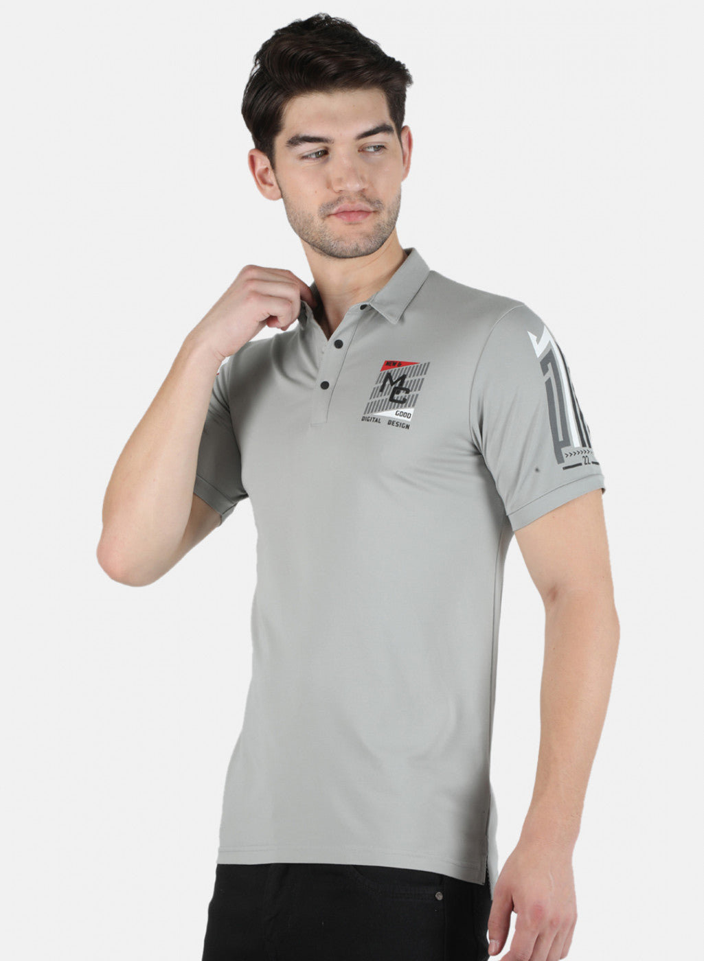 Men Grey Printed T-Shirt