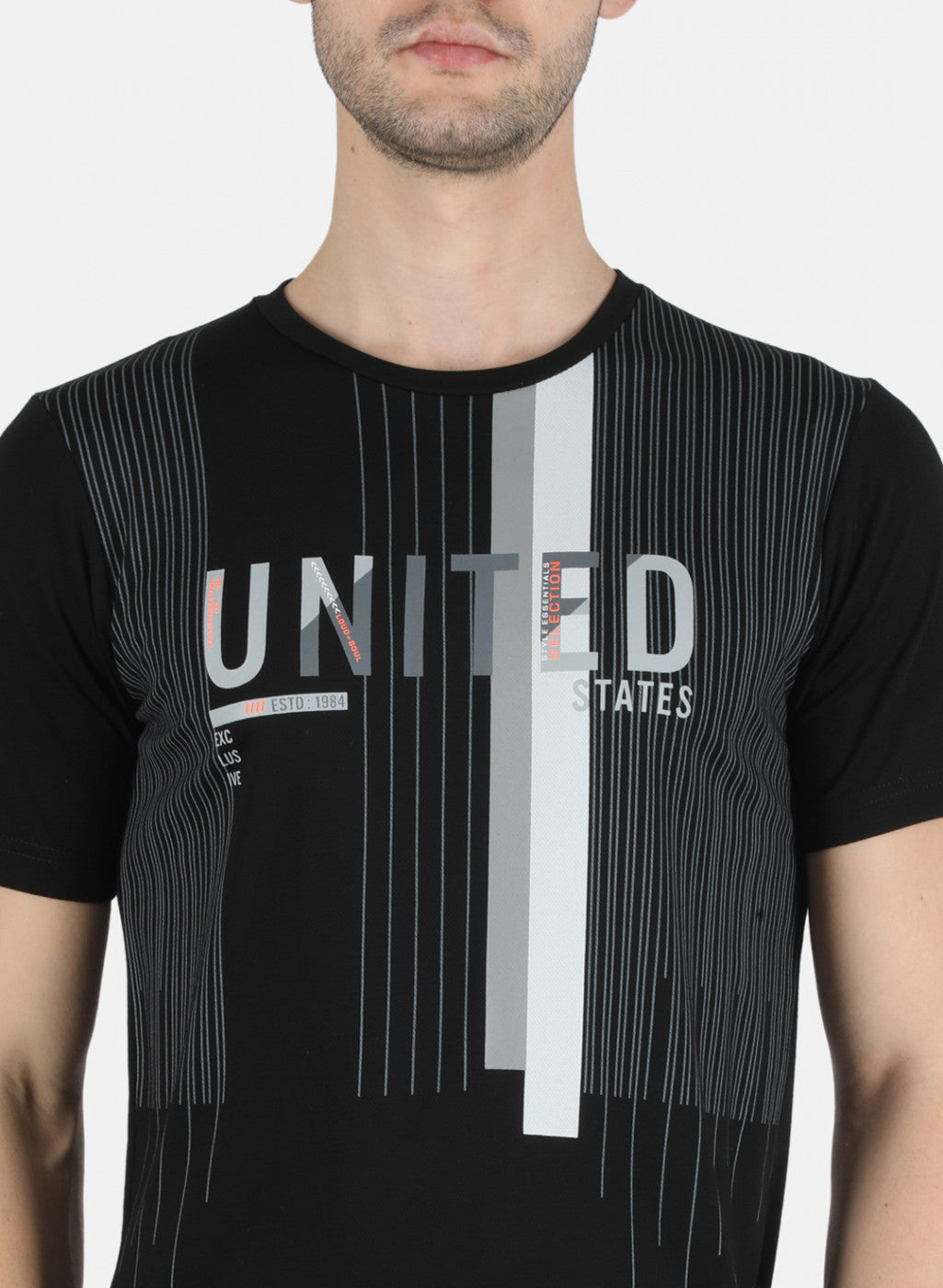 Men Black Printed T-Shirt