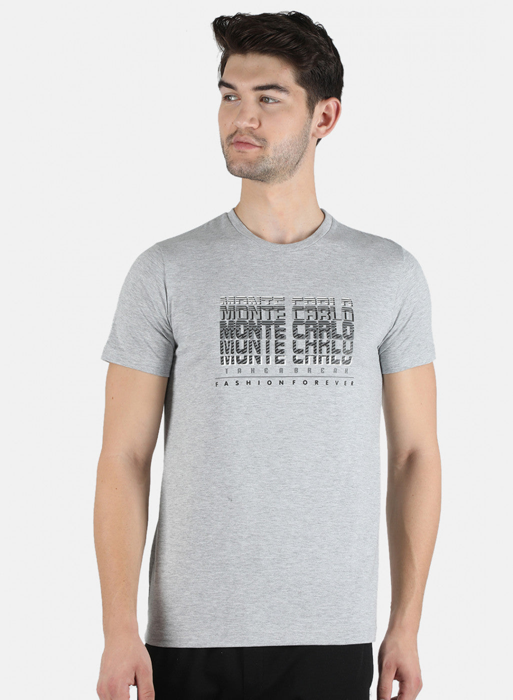 Buy Men Grey Printed T-Shirt Online in India Monte Carlo