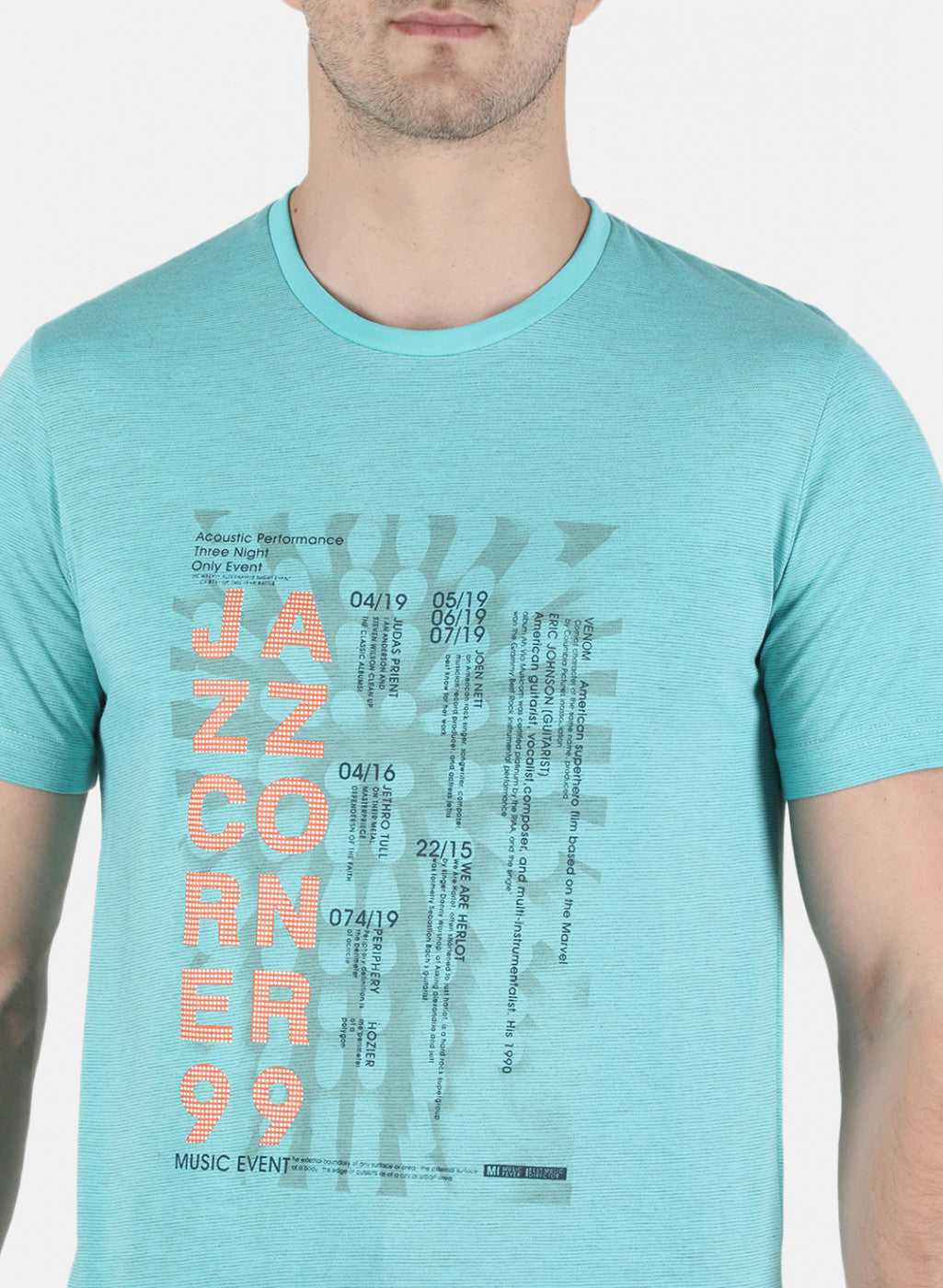 Men Blue Printed T-Shirt