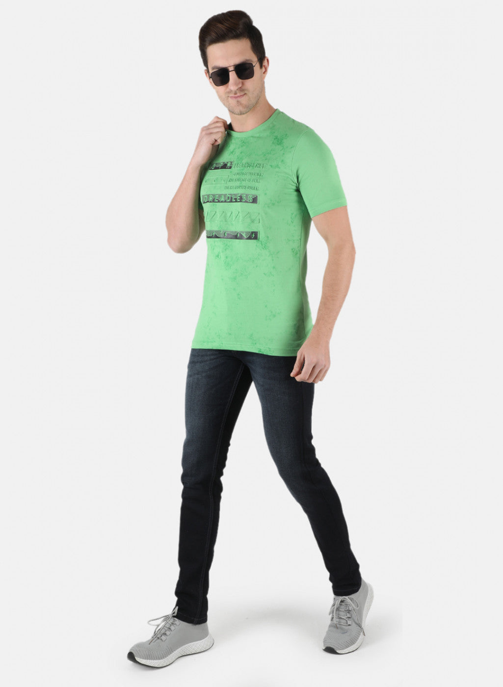 Men Green Printed T-Shirt